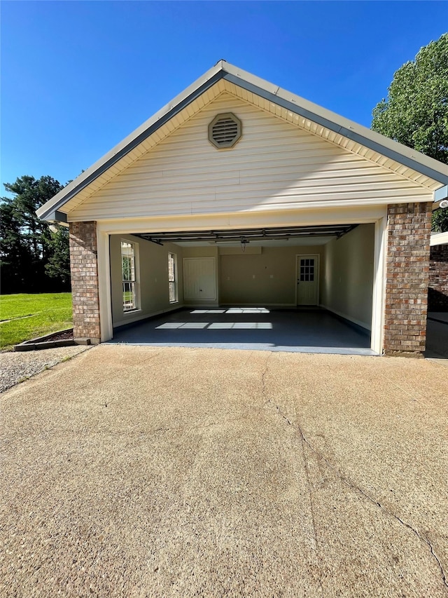 view of garage