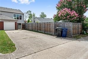 exterior space with a garage