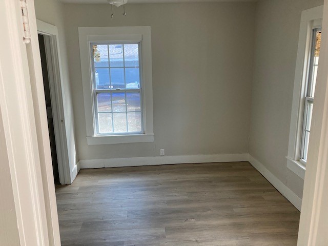 empty room featuring light wood-type flooring