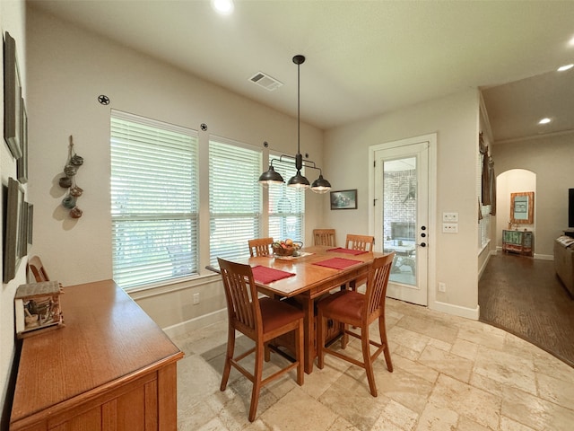 view of dining space