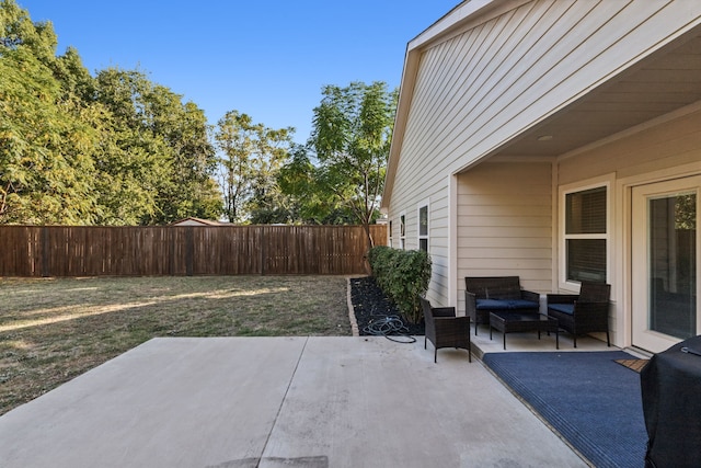 view of patio with an outdoor living space