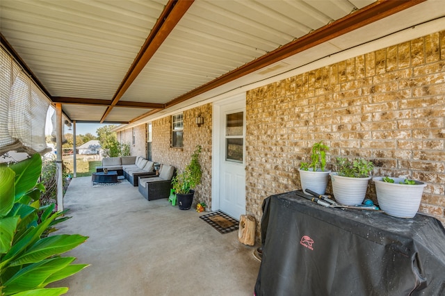 view of patio / terrace with an outdoor living space