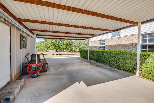 view of patio featuring a carport