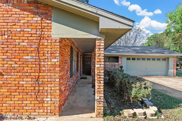 view of property exterior featuring a garage