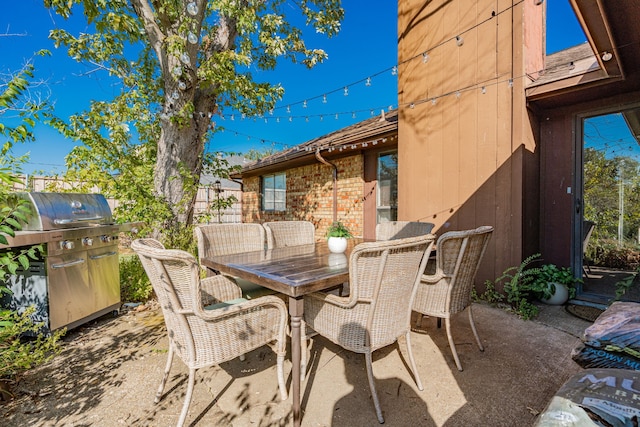 view of patio / terrace featuring a grill