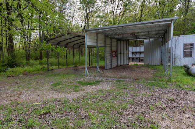 view of car parking with a carport