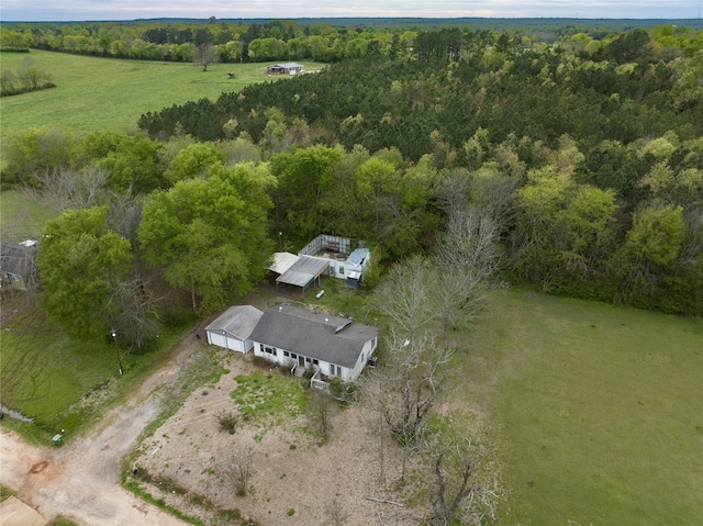 drone / aerial view with a rural view