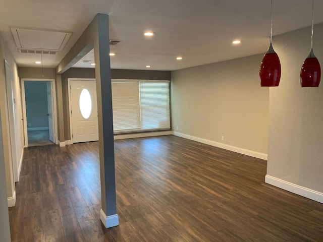 interior space featuring dark wood-type flooring