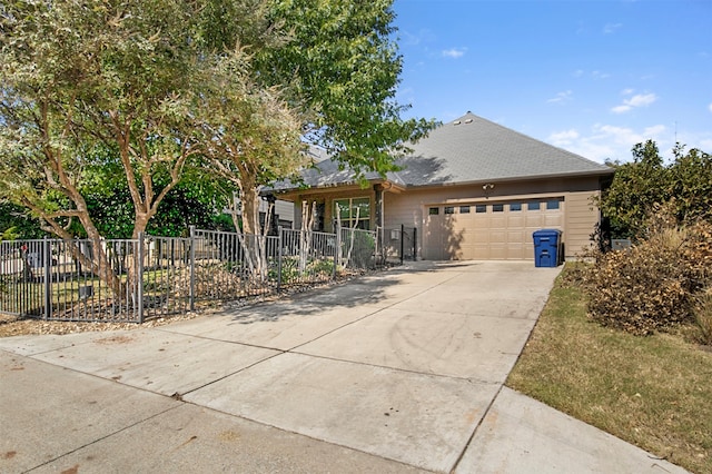 view of front of home with a garage