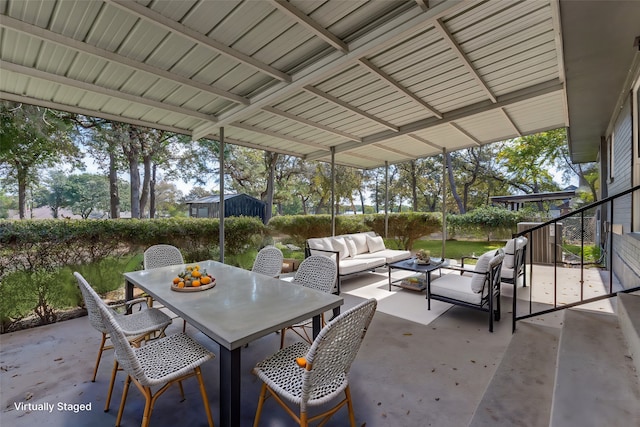 view of patio / terrace featuring an outdoor living space