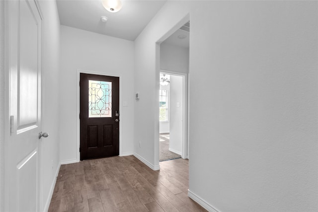 entryway featuring light wood-type flooring