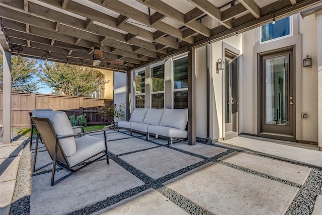 view of patio with an outdoor living space