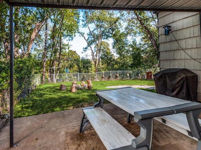 view of patio with area for grilling