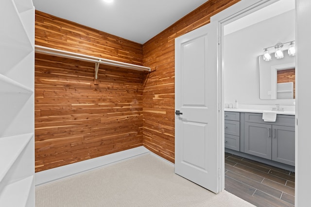 spacious closet featuring sink