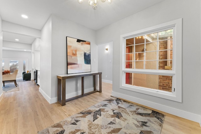 hallway featuring light hardwood / wood-style flooring