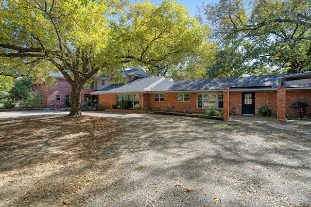 view of single story home