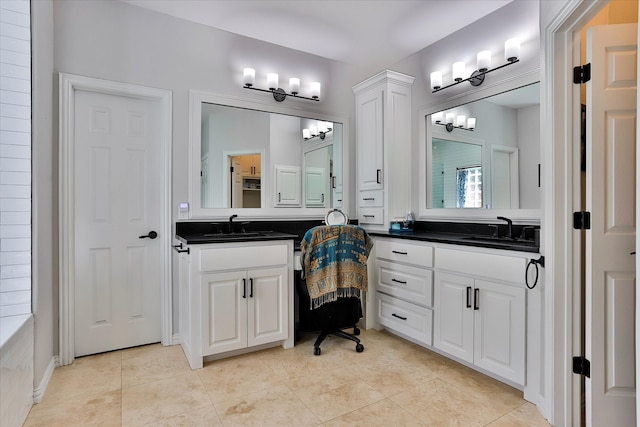 bathroom featuring vanity and tile patterned floors