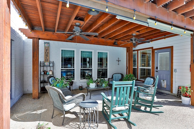 view of patio / terrace with ceiling fan