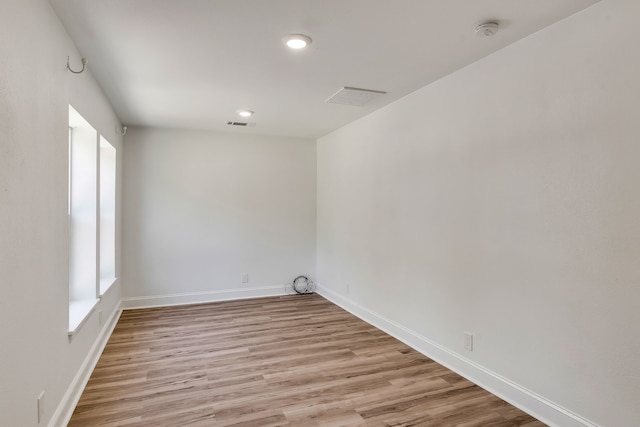 empty room featuring light wood-type flooring