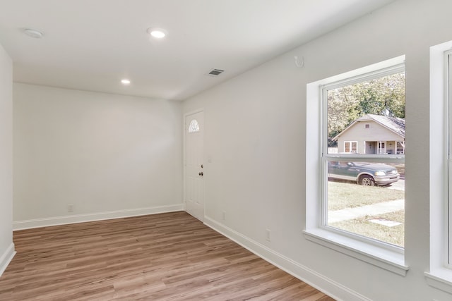 empty room featuring wood-type flooring and a wealth of natural light