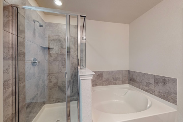 bathroom with plus walk in shower