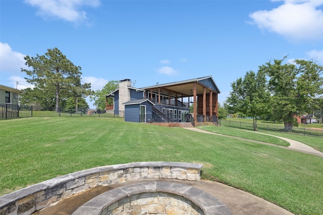 16077 Saint Paul Dr, Caney City, TX 75148 - view of yard featuring fence and stairs
