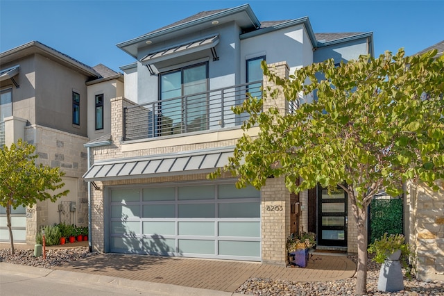 contemporary house with a garage