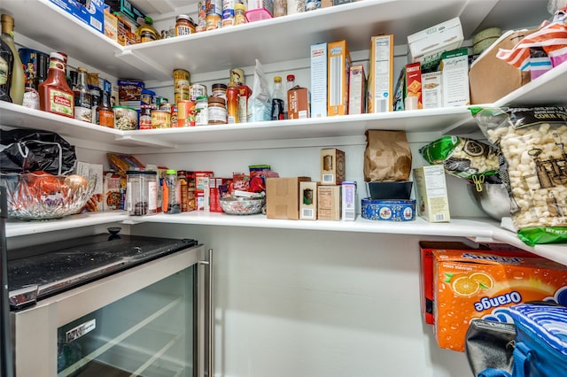 pantry featuring wine cooler