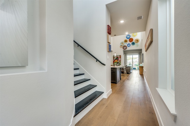 foyer featuring light wood-type flooring