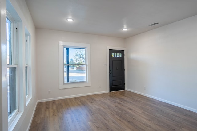 foyer with hardwood / wood-style floors