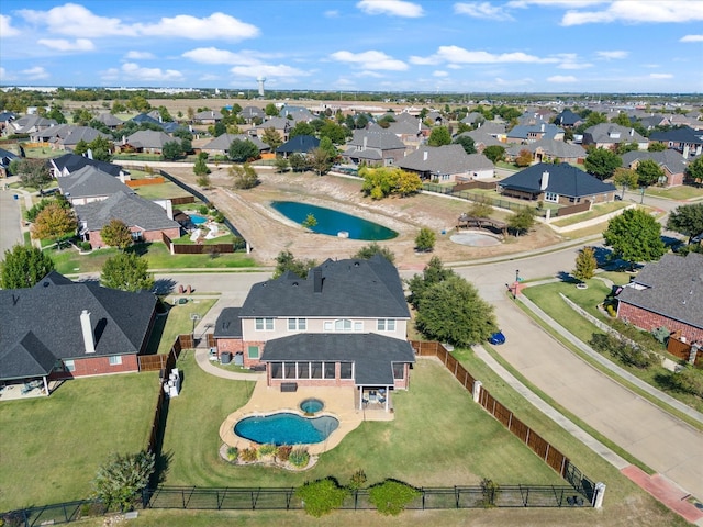 aerial view featuring a residential view
