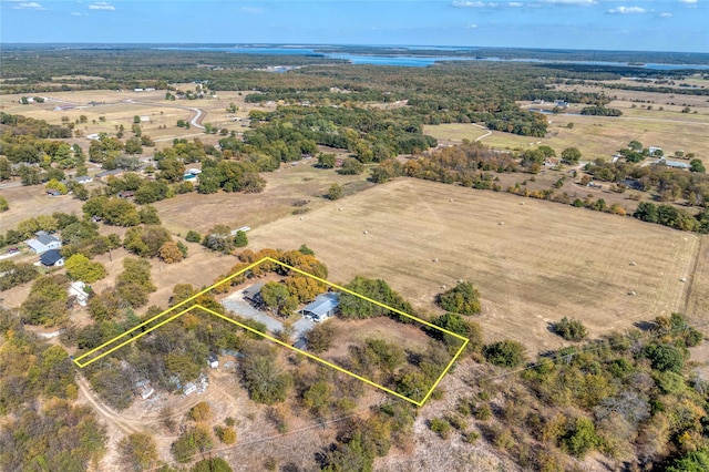 bird's eye view featuring a rural view