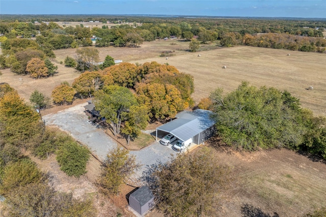 aerial view with a rural view