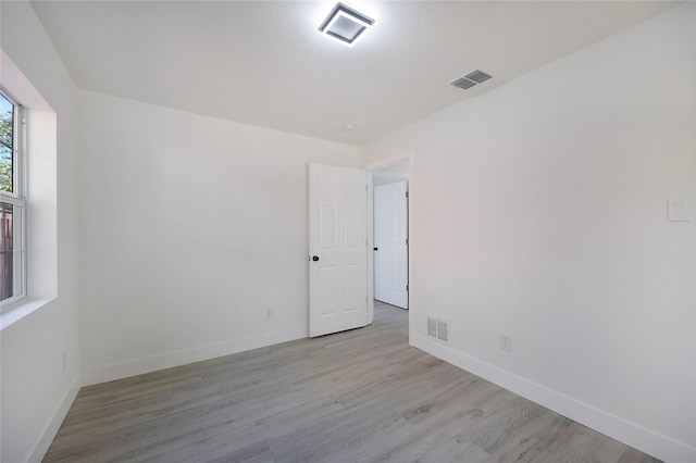 empty room featuring light wood-type flooring