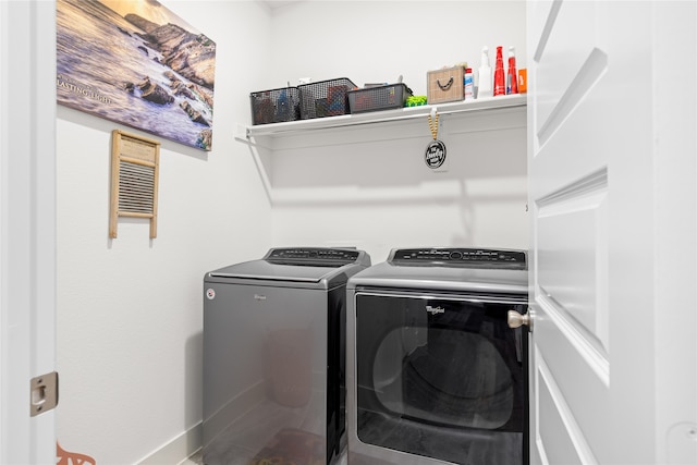 laundry area featuring washer and dryer