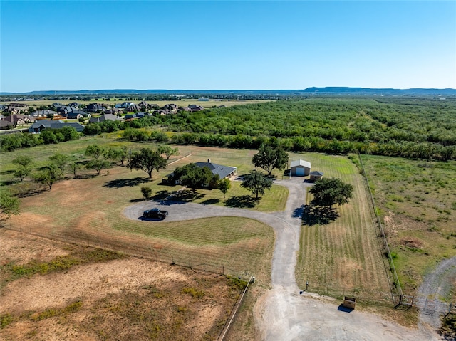 bird's eye view with a rural view