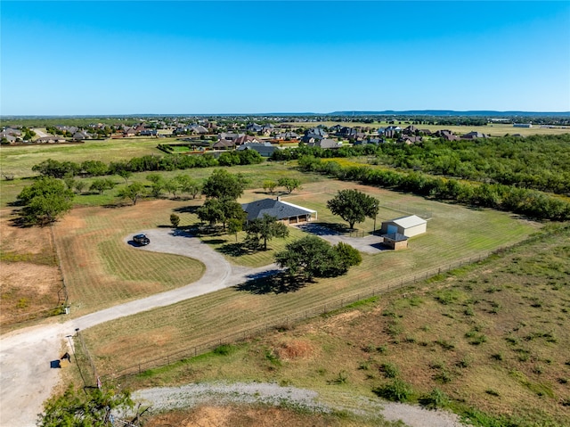 aerial view featuring a rural view