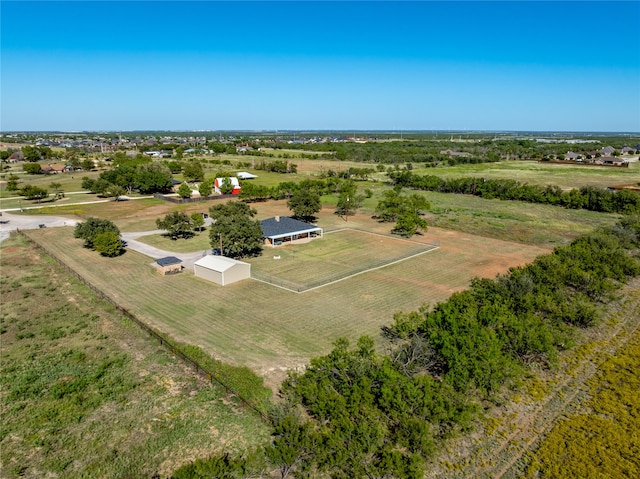 aerial view with a rural view