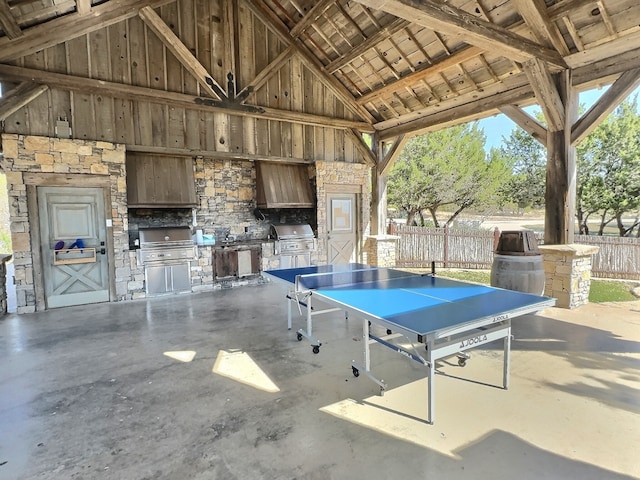 view of patio / terrace featuring exterior kitchen and area for grilling