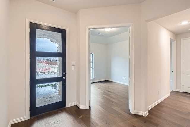 foyer featuring dark hardwood / wood-style flooring