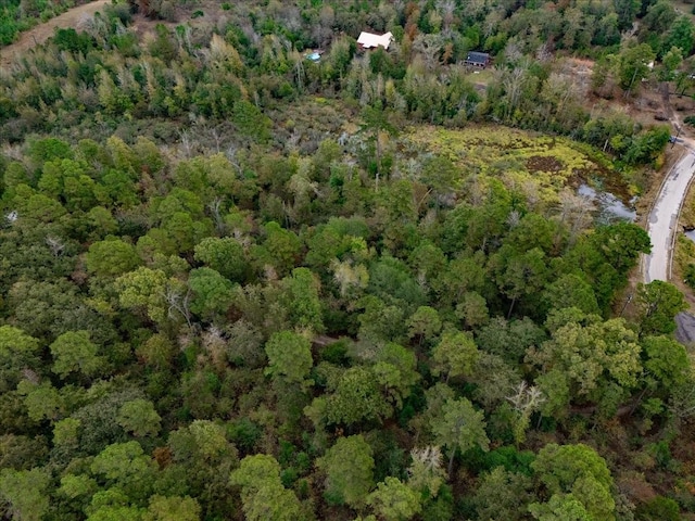 bird's eye view with a view of trees