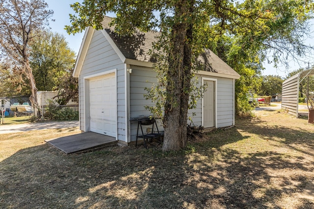 view of garage