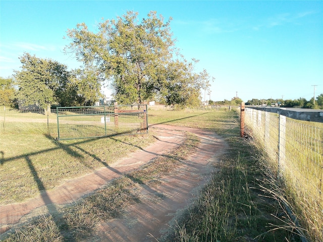 view of street with a rural view