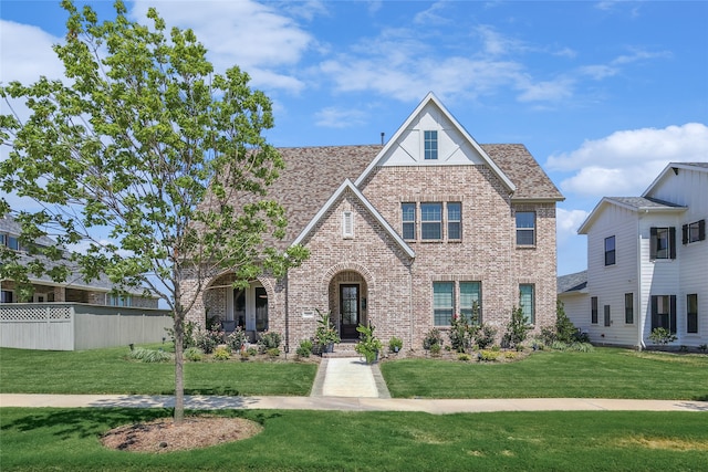 view of front of home with a front yard