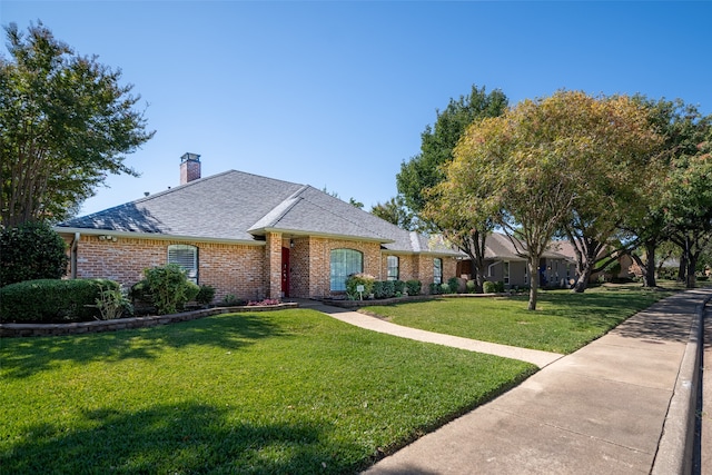 ranch-style house with a front yard