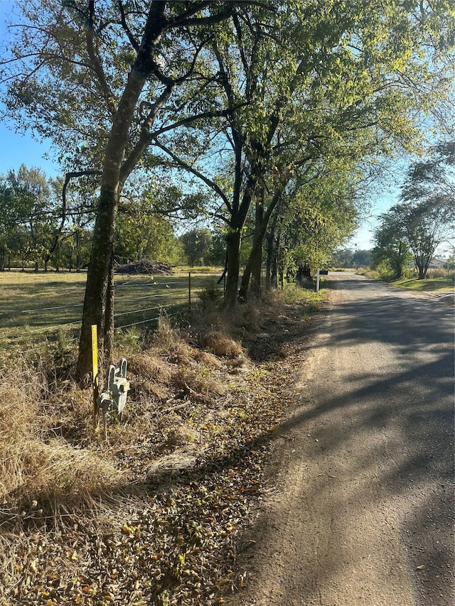 view of road with a rural view