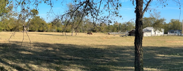 view of yard with a rural view