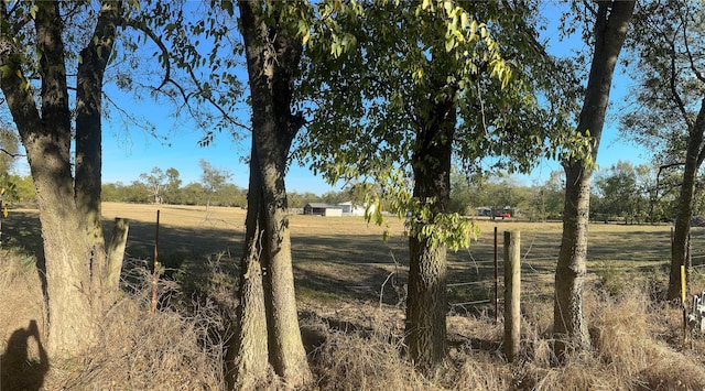 view of yard with a rural view