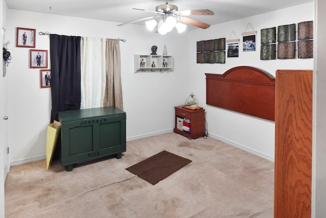 101 Scenic Dr, Dublin, TX 76446 - bedroom featuring carpet, a ceiling fan, and baseboards