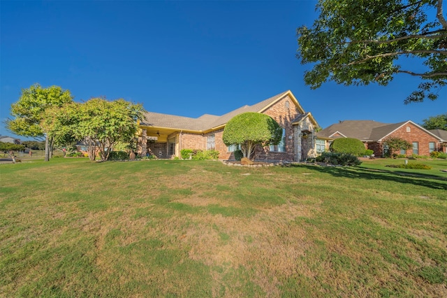 view of front of house with a front yard